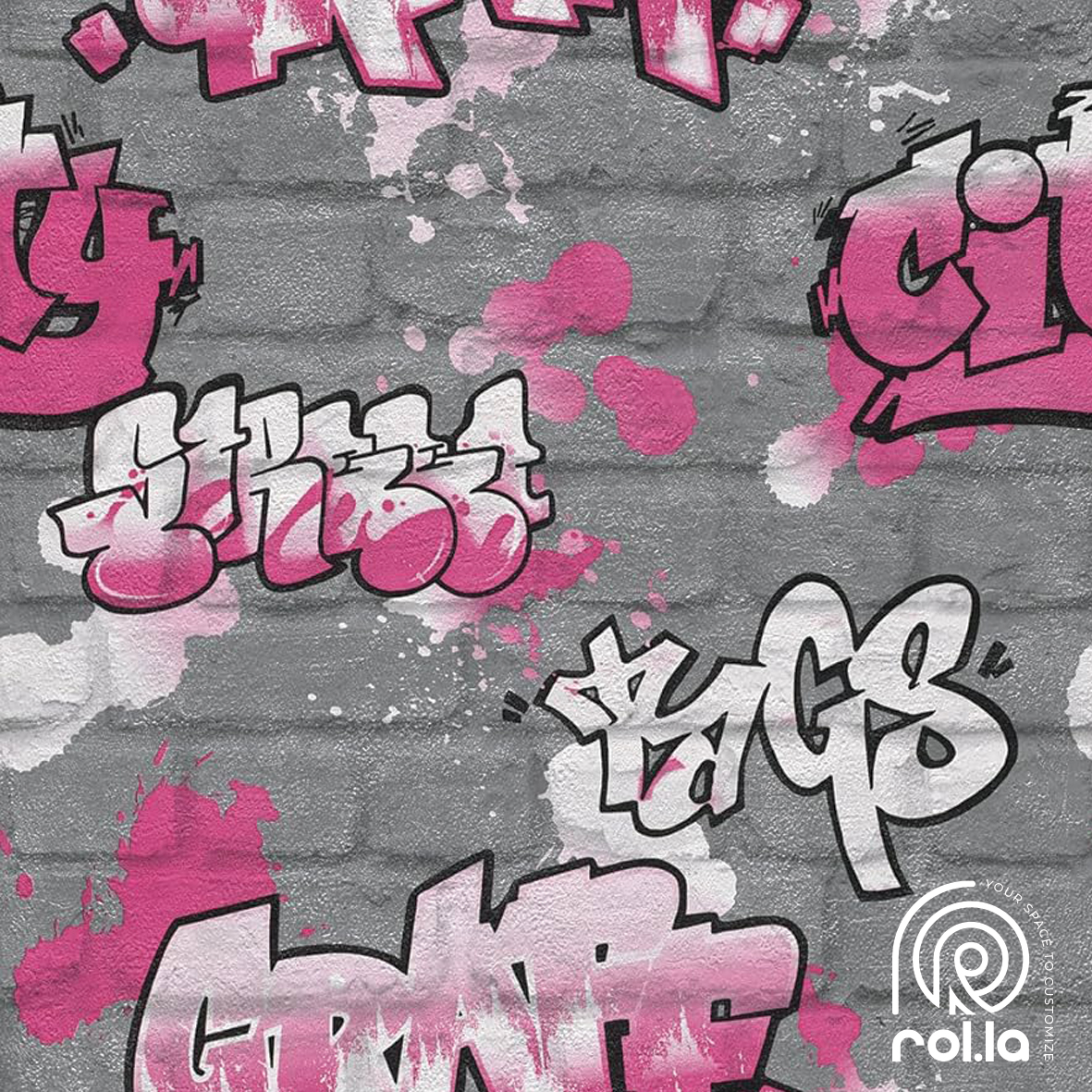 237818: Purple Graffiti Rasch Wallpaper Roll