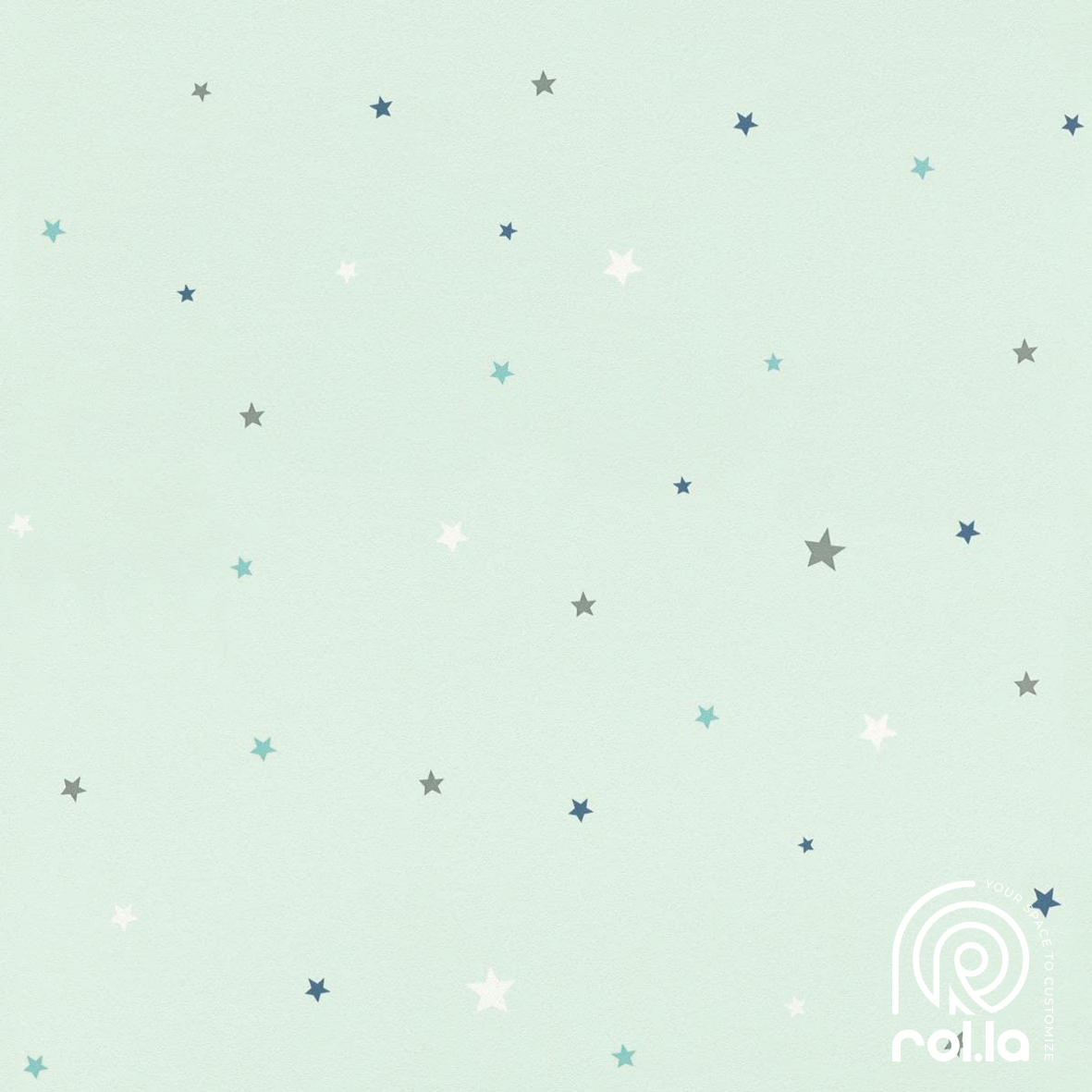 245240: Mint Stars Rasch Wallpaper Roll