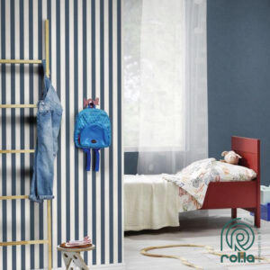 246049-Blue Stripes Rasch Wallpaper Roll
