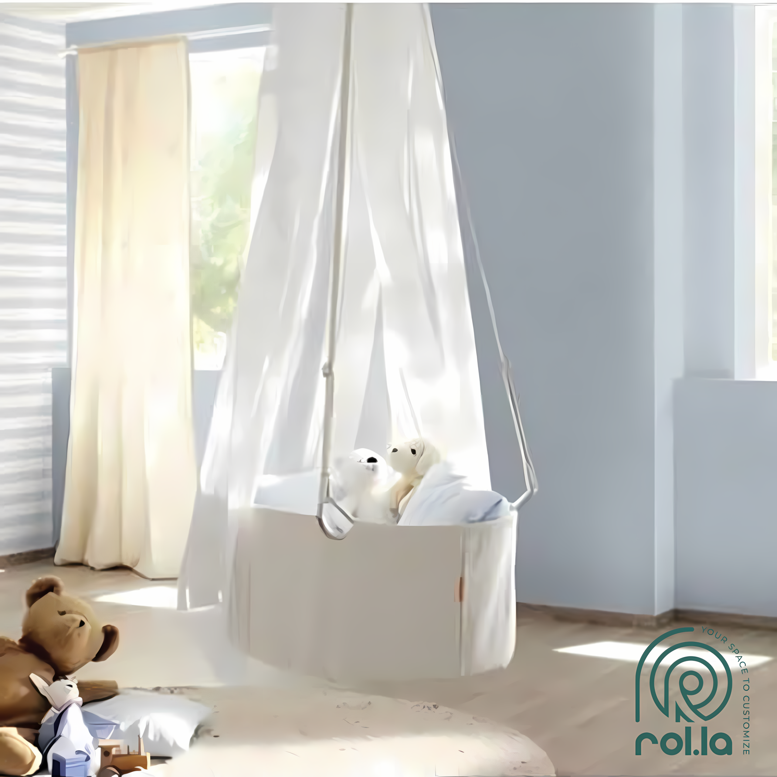 247442: Baby Blue Rasch Wallpaper Roll