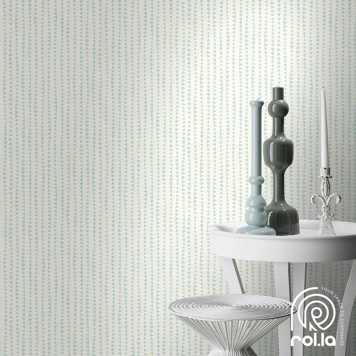 249132: Baby Blue Triangles Rasch Wallpaper Roll