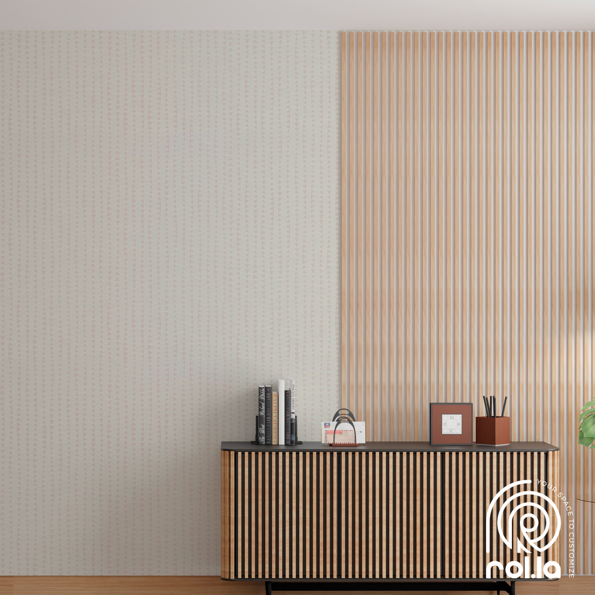 249149: Pink Triangles Rasch Wallpaper Roll