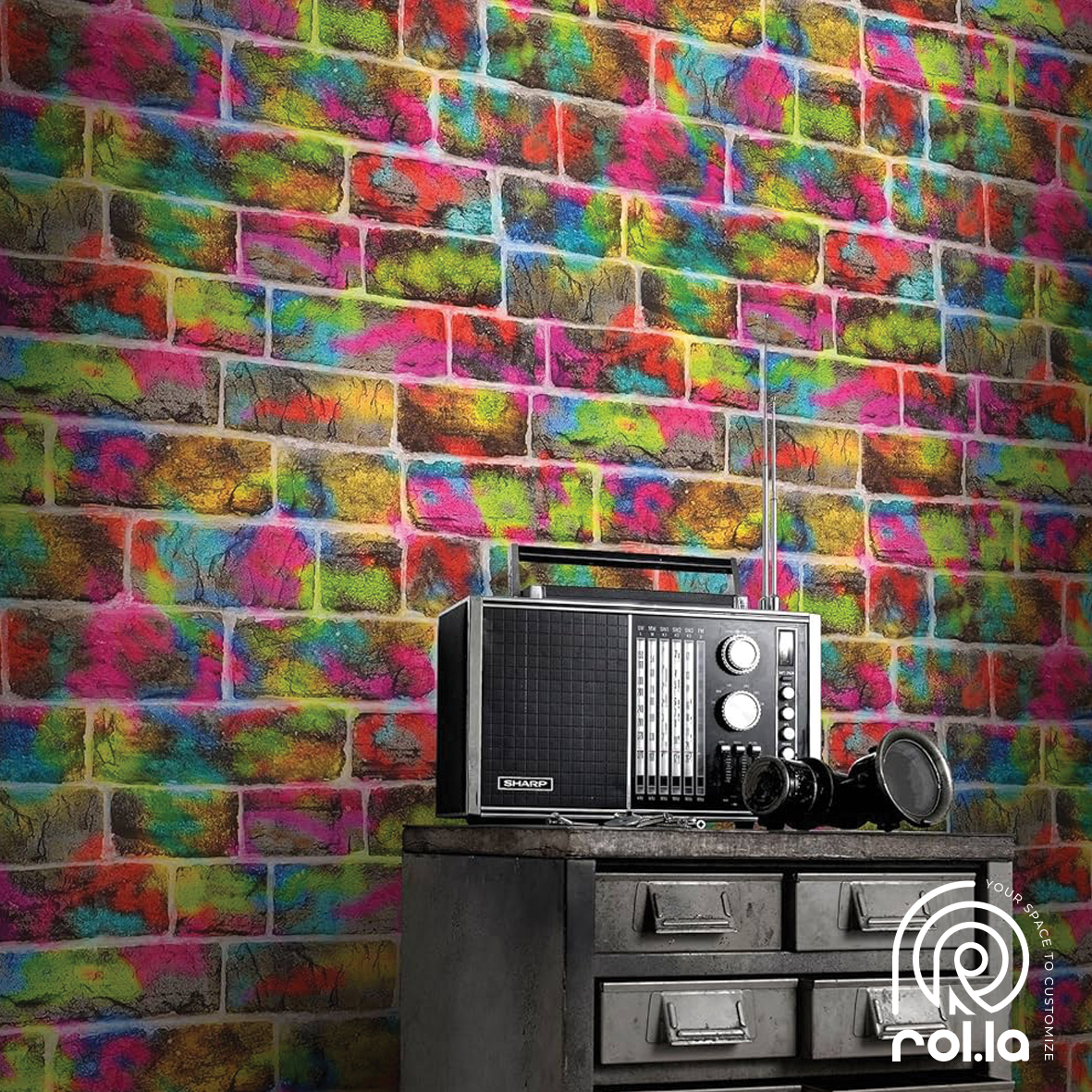 291407: Graffiti Bricks Rasch Wallpaper Roll