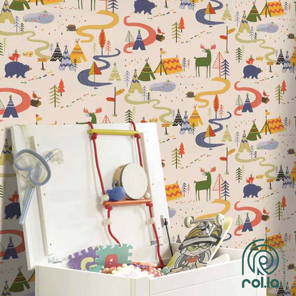 292428: Camping Adventure Rasch Wallpaper