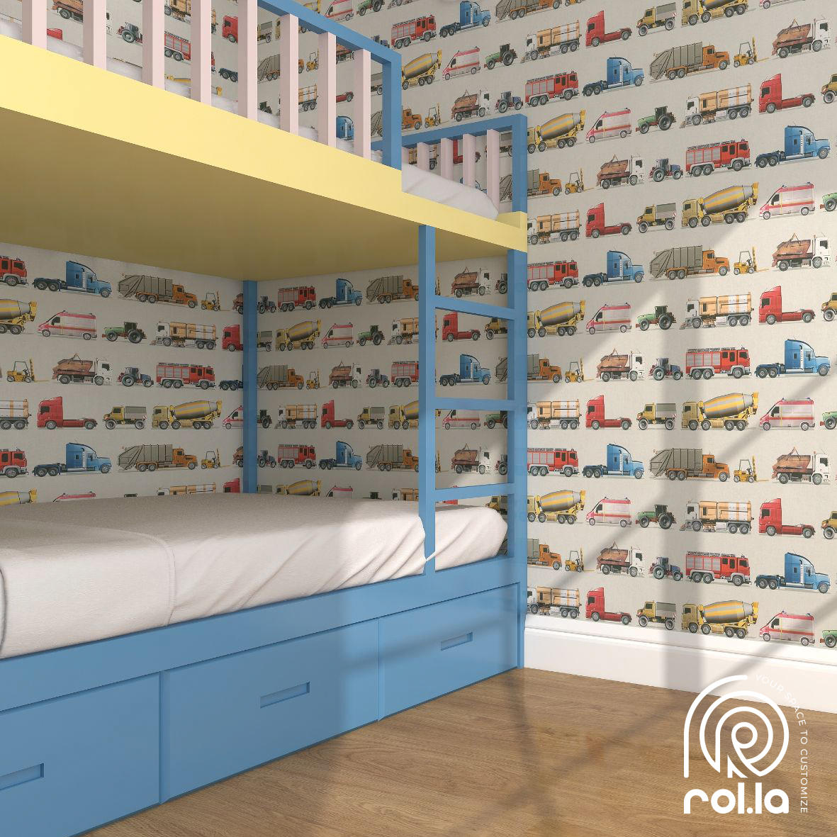 293906: Trucks Rasch Wallpaper Roll