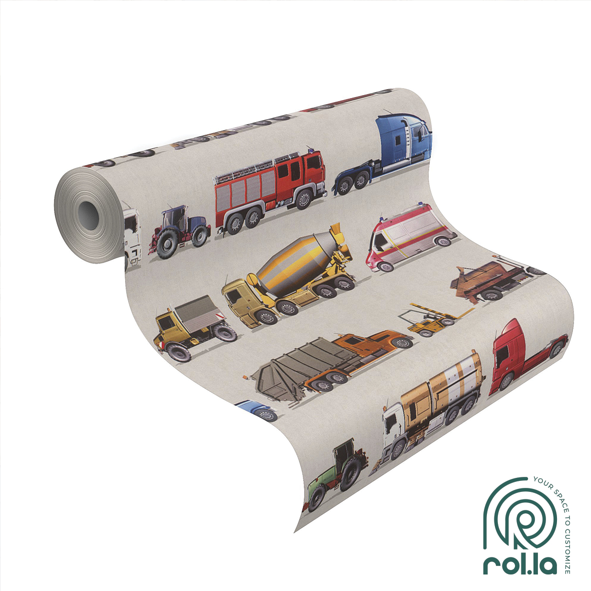 293906: Trucks Rasch Wallpaper Roll