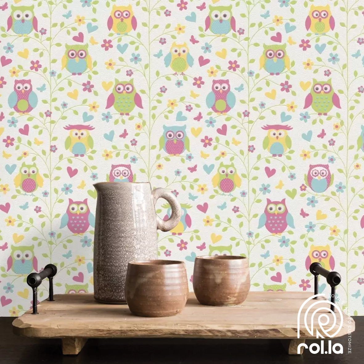 459104: Guardian Owls Rasch Wallpaper Roll