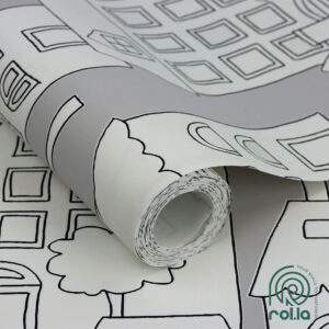 503449: Grey Houses Rasch Wallpaper Roll