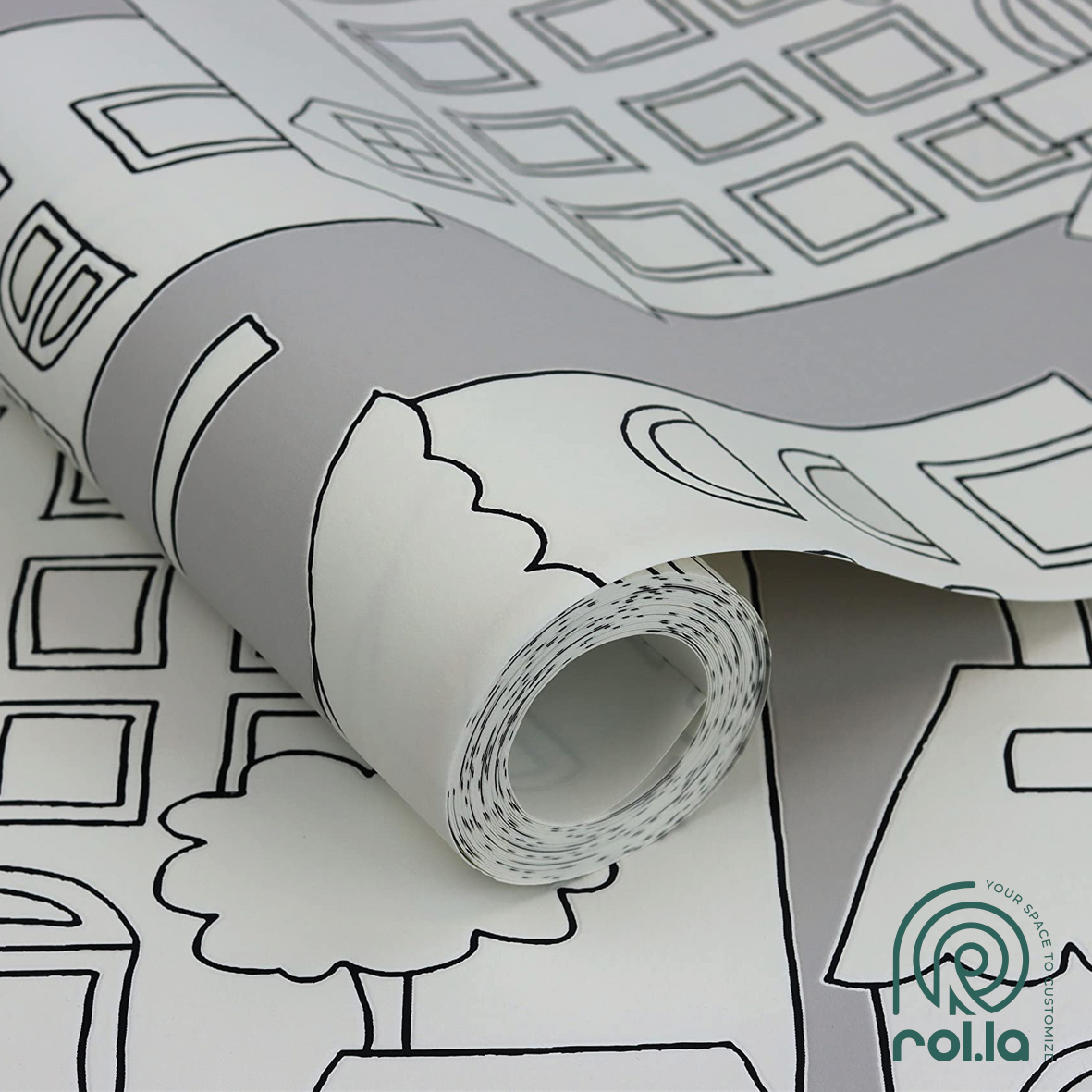 503449: Grey Houses Rasch Wallpaper Roll