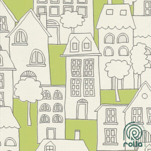 503456: Green Houses Rasch Wallpaper Roll