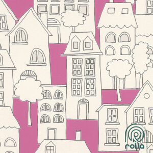 503463: Purple Houses Rasch Wallpaper Roll