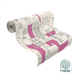 503463: Purple Houses Rasch Wallpaper Roll