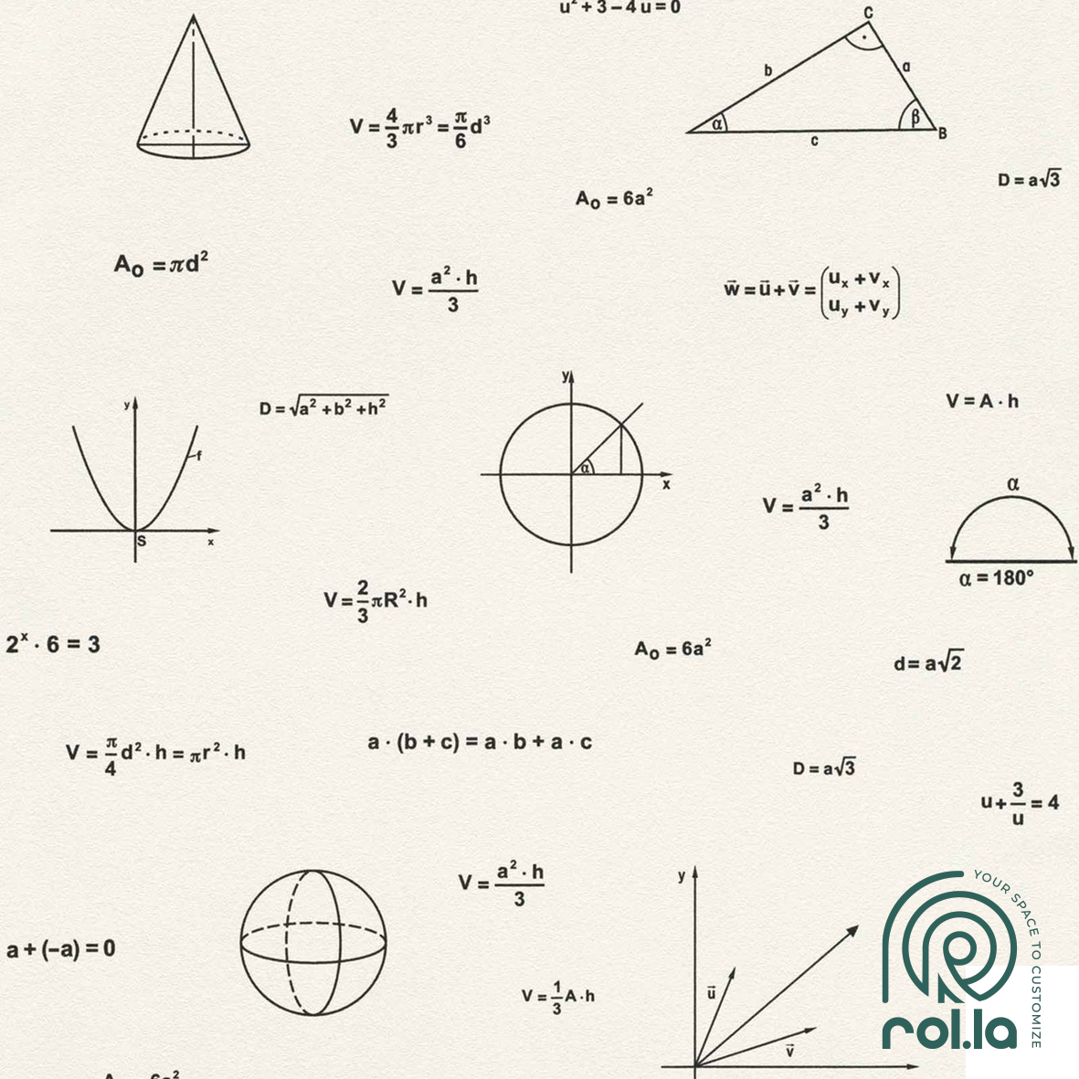 814828: Fun Geometry Rasch Wallpaper Roll
