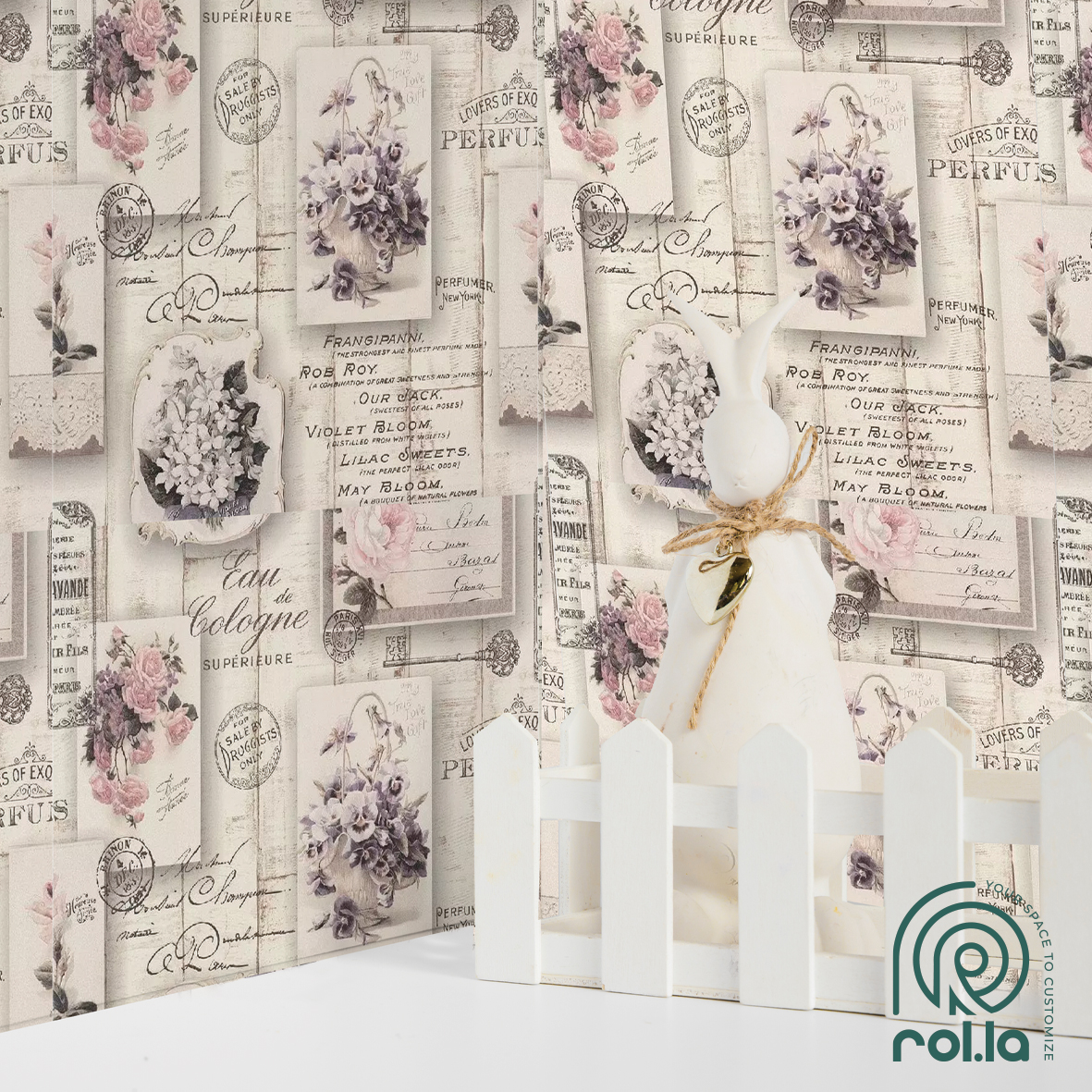 855210: Vintage Collage Rasch Wallpaper Roll